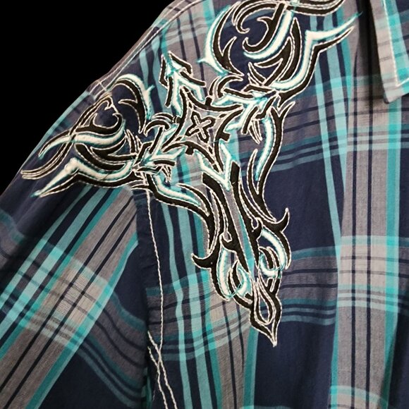 Roar Men's Embroidered Slim Fit XL Long Sleeve Shirt - Picture 7 of 9